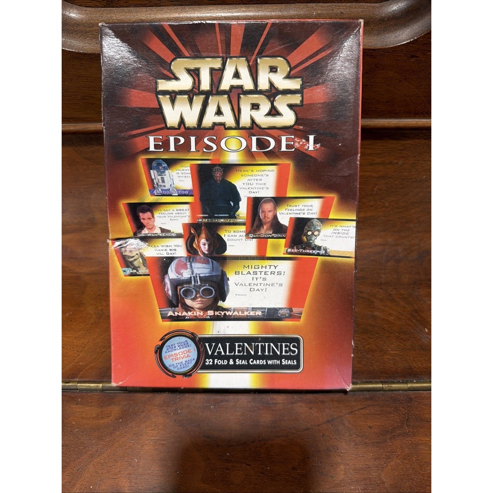 Vintage Star Wars Episode 1 Valentines | 32 Fold & Seal Cards